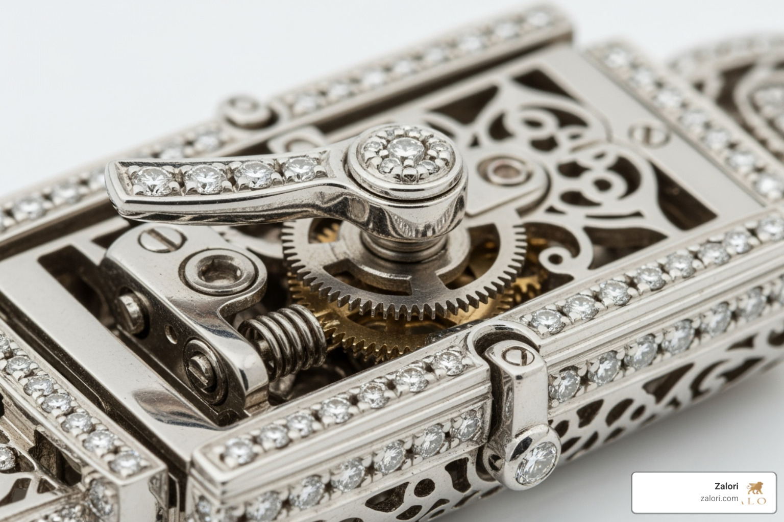 close-up shot of an intricate jewelry clasp or engraving - High quality craftsmanship