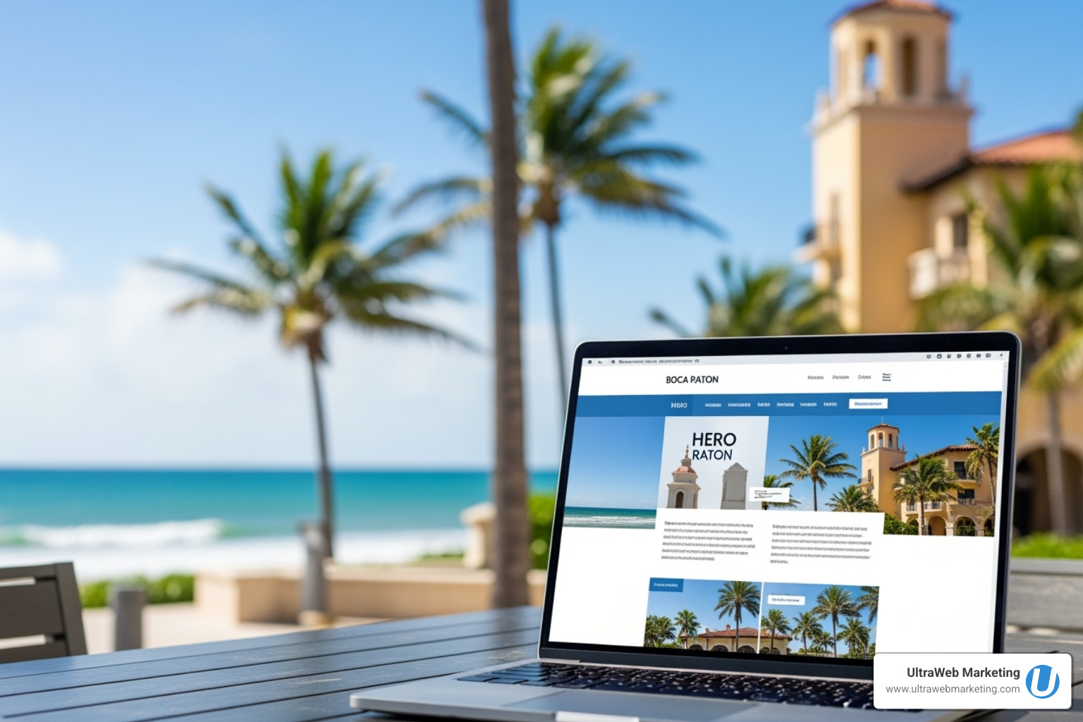 Image of a business owner researching web design companies on a computer - affordable web design boca raton Image of a business owner researching web design companies on a computer - affordable web design boca raton