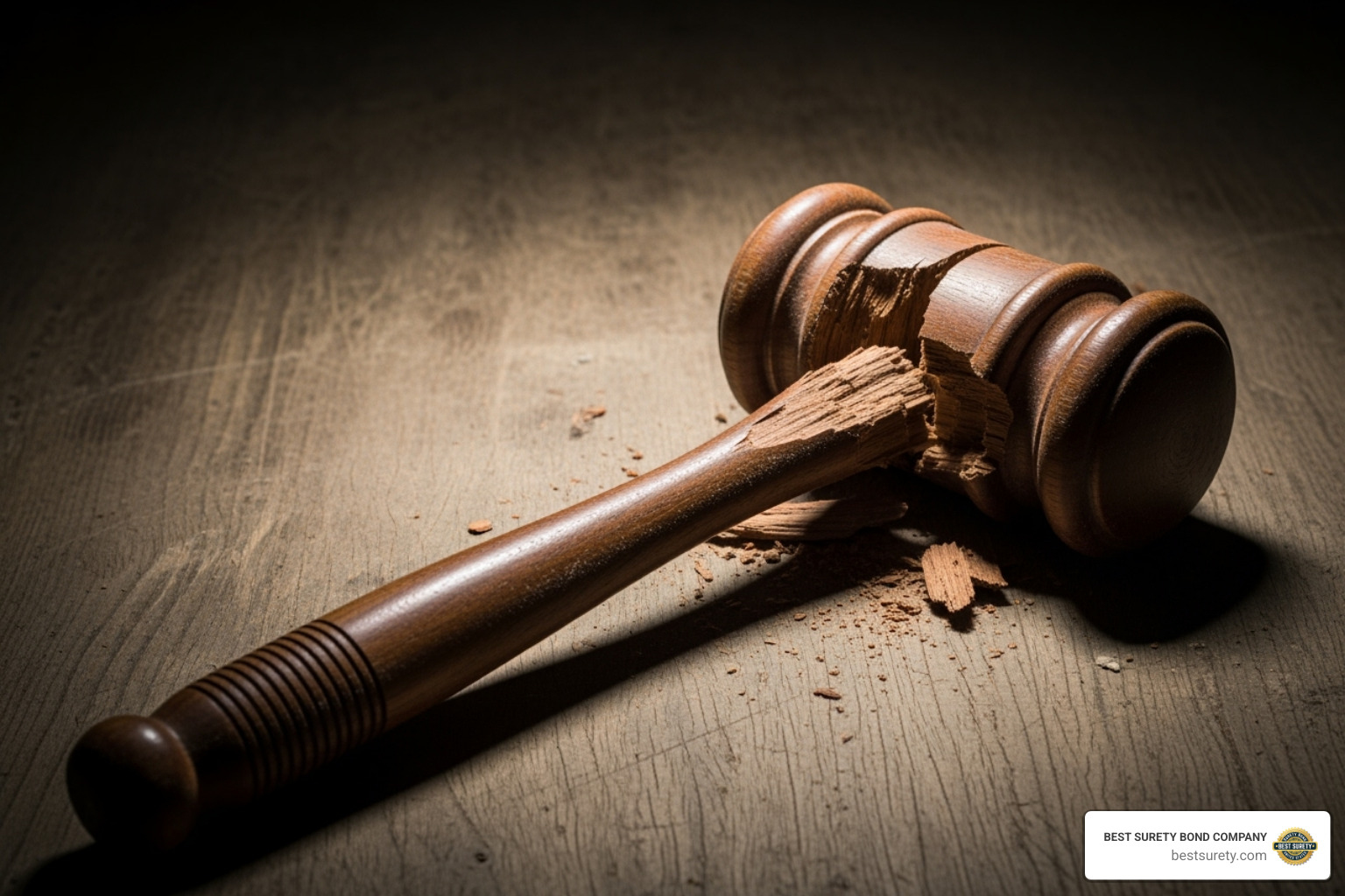 Broken gavel symbolizing a breach of trust - Guardian bond Texas Broken gavel symbolizing a breach of trust - Guardian bond Texas