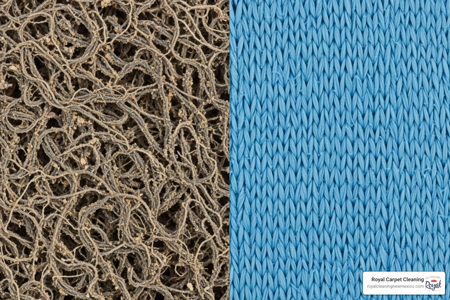 microscopic view of fabric fibers before and after cleaning - furniture cleaning service