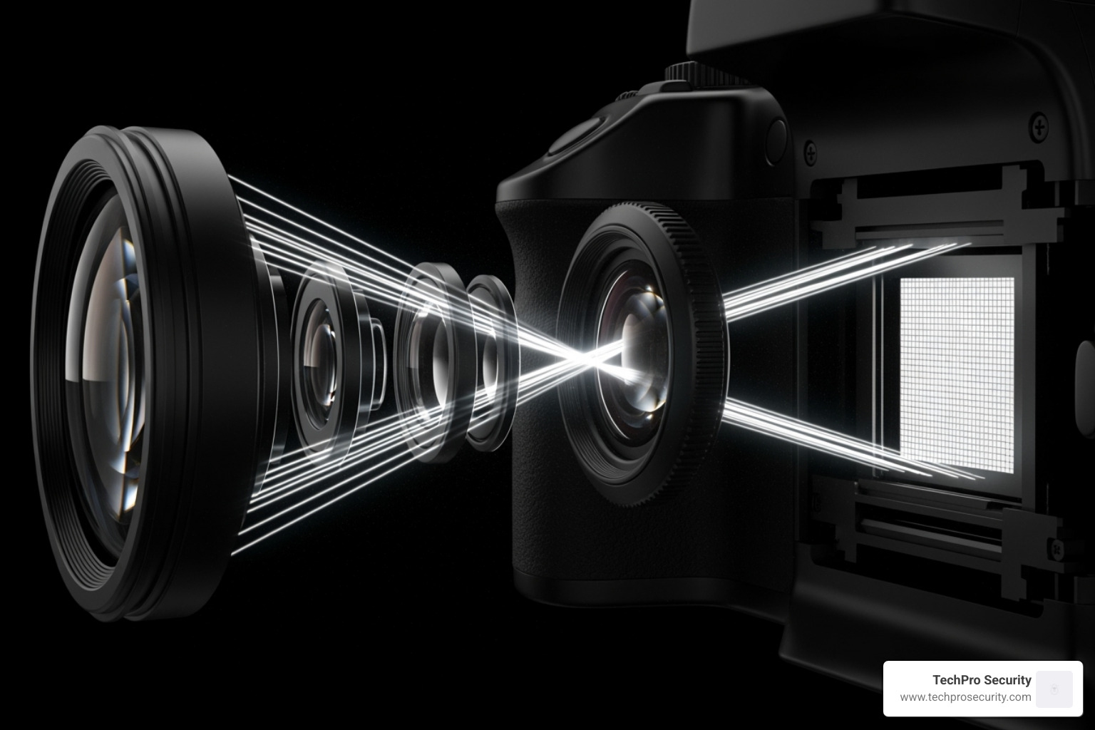illustrating how a camera sensor collects ambient light - starlight cctv camera