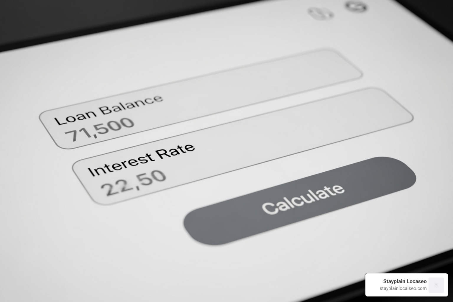 Calculator interface with input fields for loan balance and interest rate - student loan refinance savings calculator