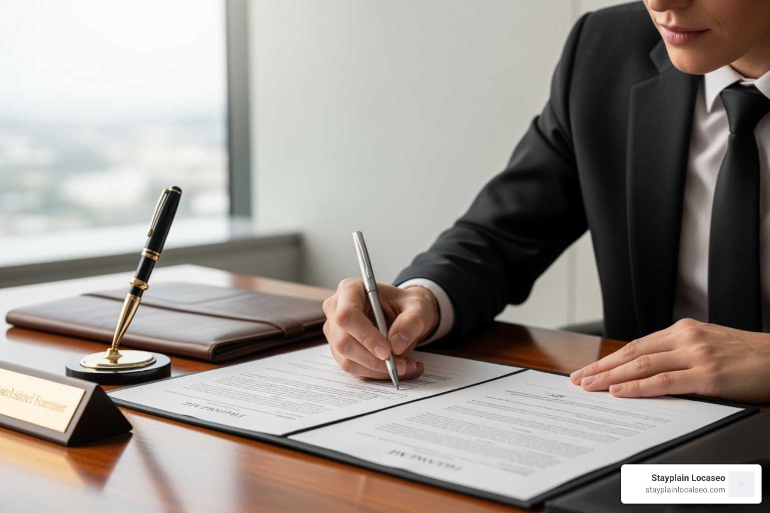 person confidently signing a document - refinance student loans and lose forgiveness