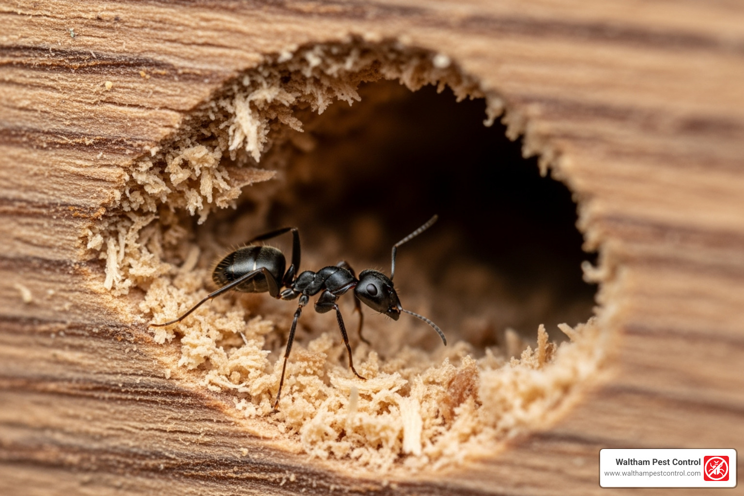 carpenter ant in wood - exterminators dracut ma