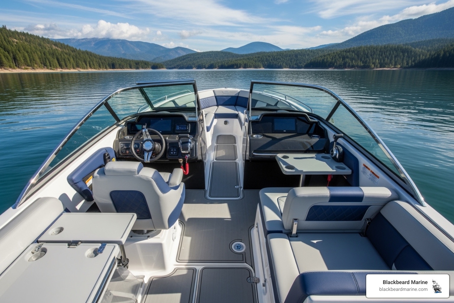 Spacious interior of a Yamaha 25-foot boat with comfortable seating and open layout - Yamaha Boats Branson Missouri