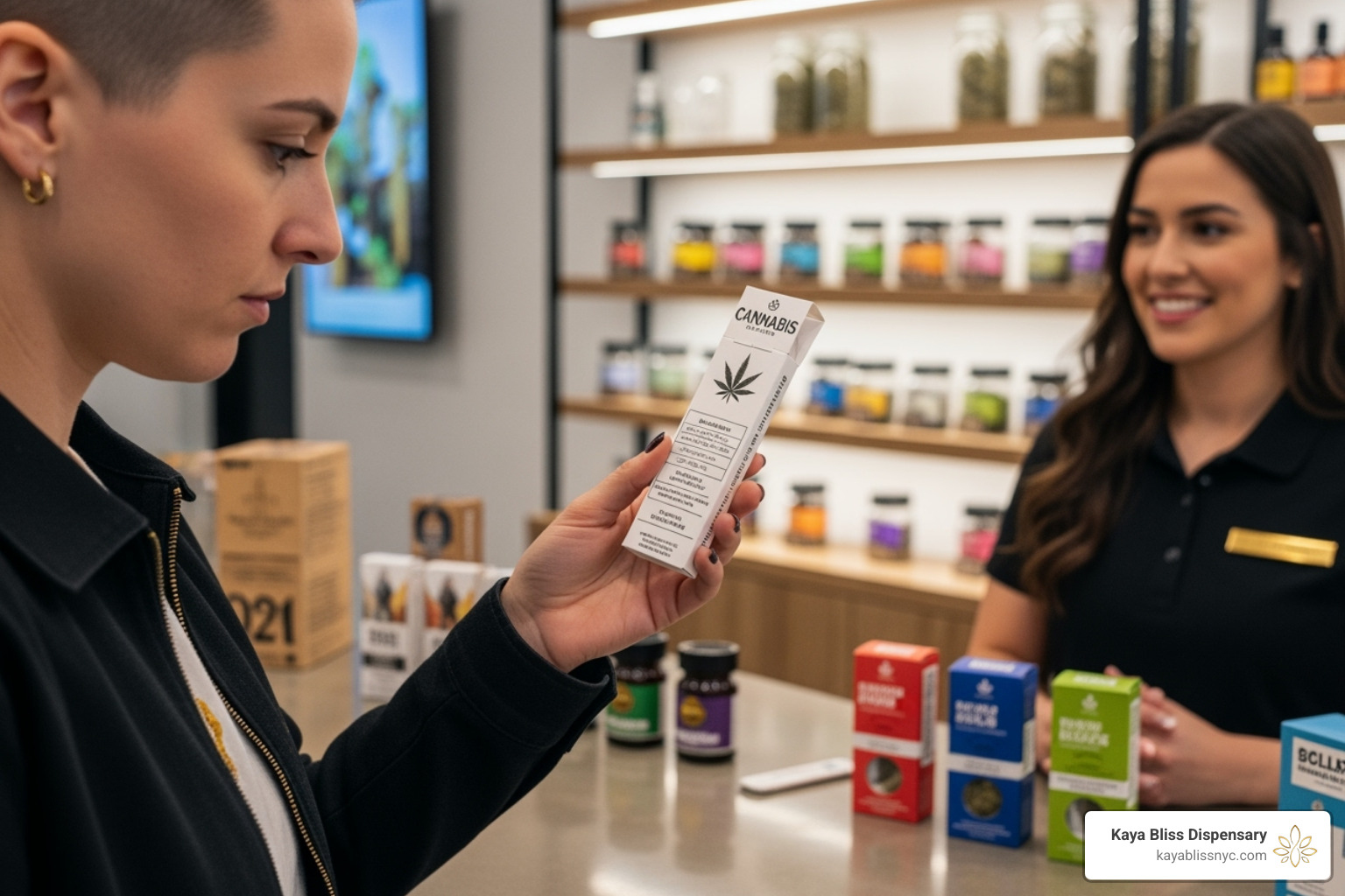 person looking at pre roll packaging - pre rolls for beginners