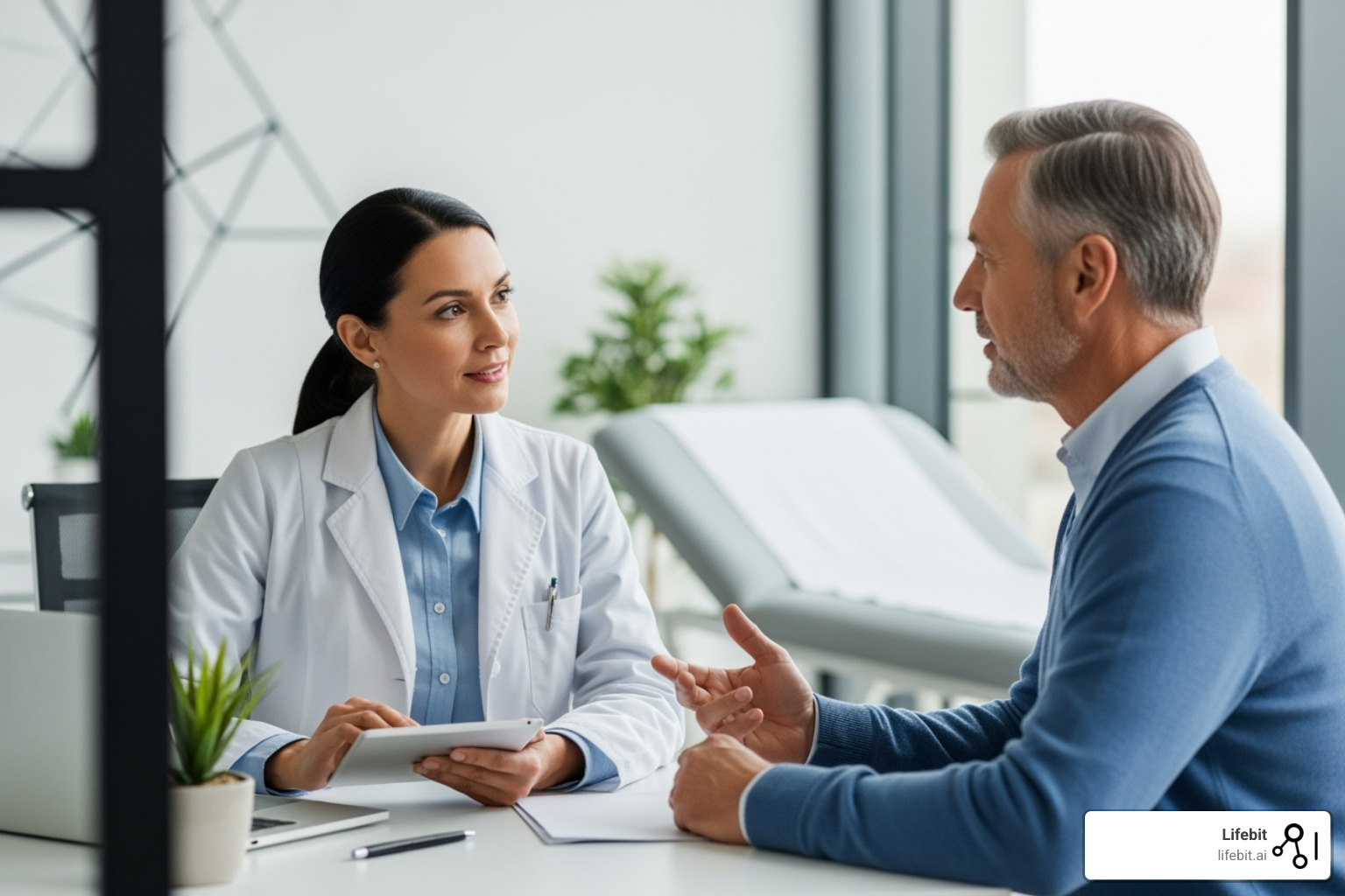A doctor and patient in a modern clinical setting - center for medicaid and medicare