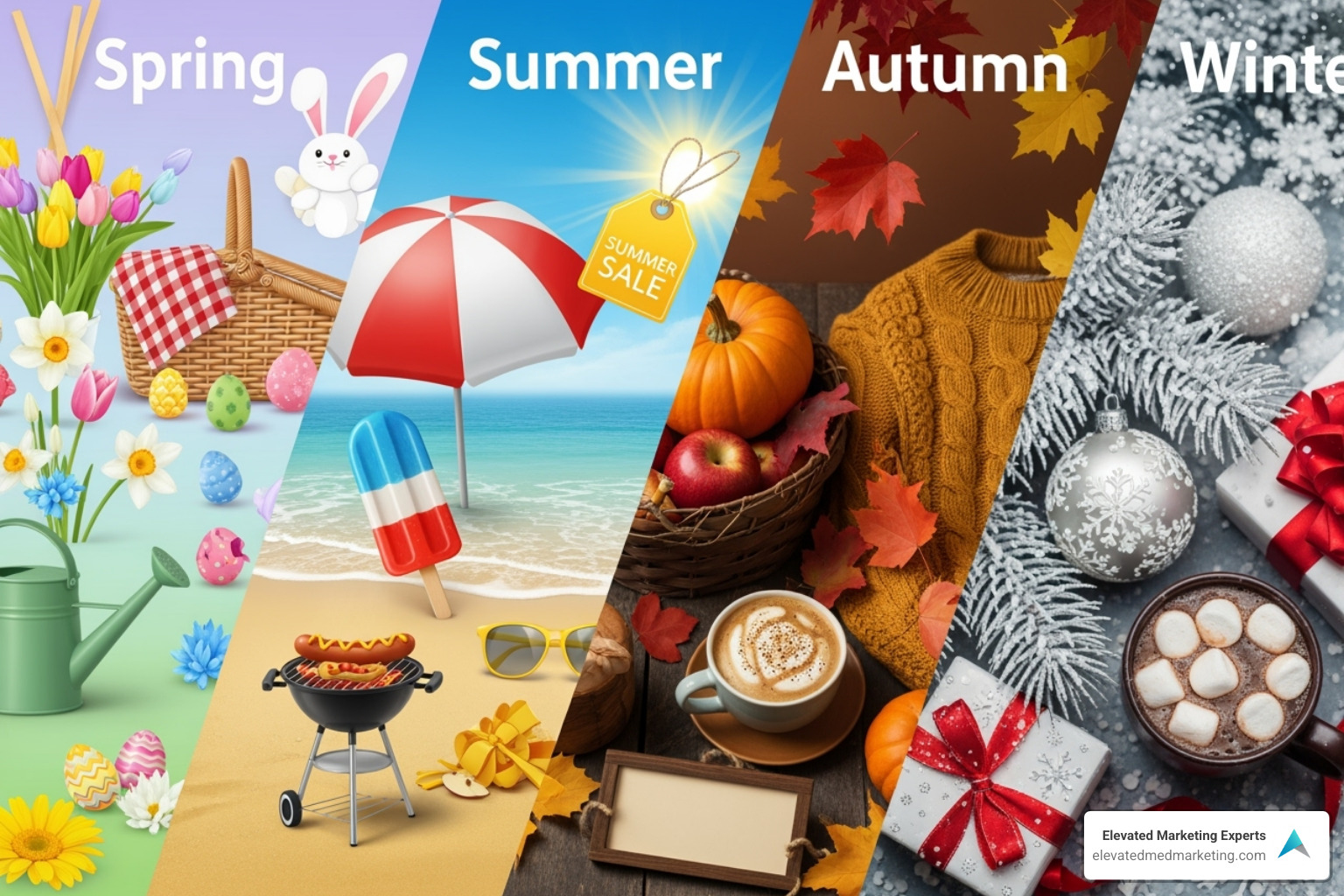 dashboard showing multi-channel marketing performance (social, email, ads) - Seasonal marketing campaigns