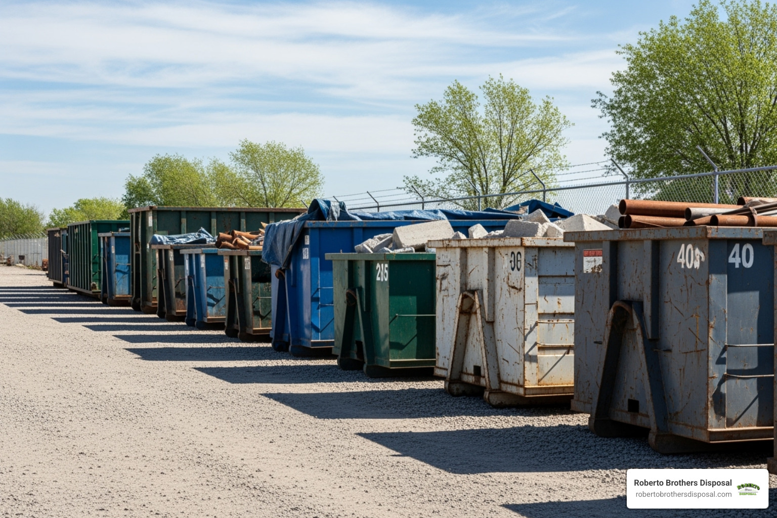 different roll-off dumpster sizes - small business dumpster service
