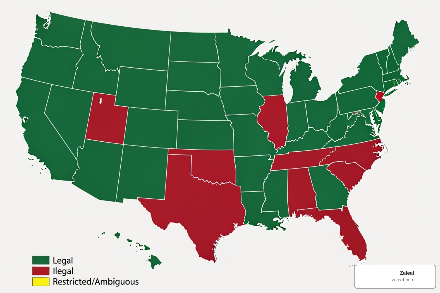 Map of the United States with states highlighted based on Delta-8 legality - Delta 8 for focus Map of the United States with states highlighted based on Delta-8 legality - Delta 8 for focus