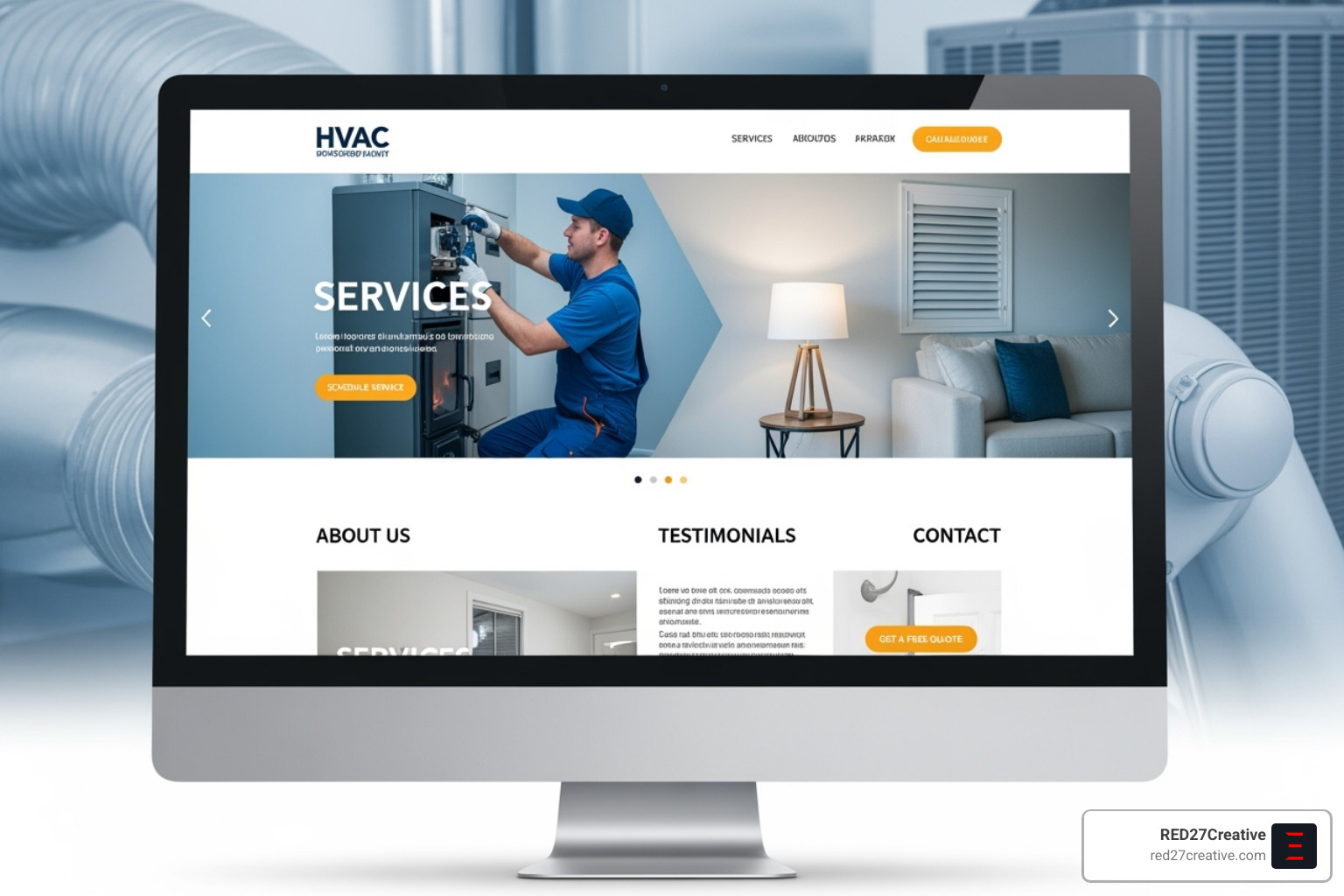 Testimonial section featuring a customer photo and a 5-star rating - HVAC website design ideas Testimonial section featuring a customer photo and a 5-star rating - HVAC website design ideas