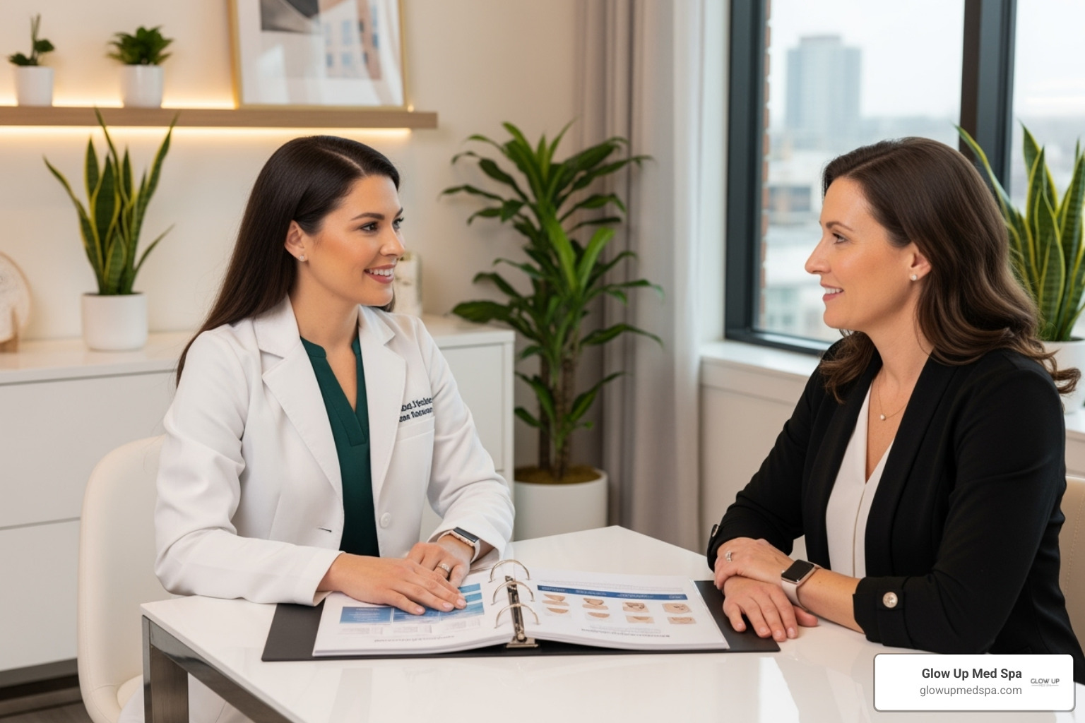 friendly consultation between practitioner and client - Top rated med spa