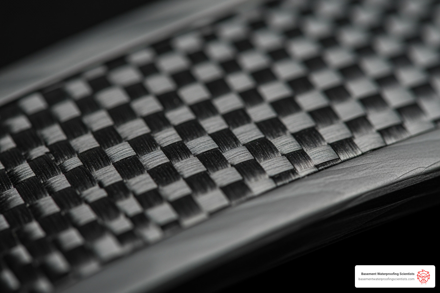 close-up of a carbon fiber strap showing the weave - diy carbon fiber foundation repair