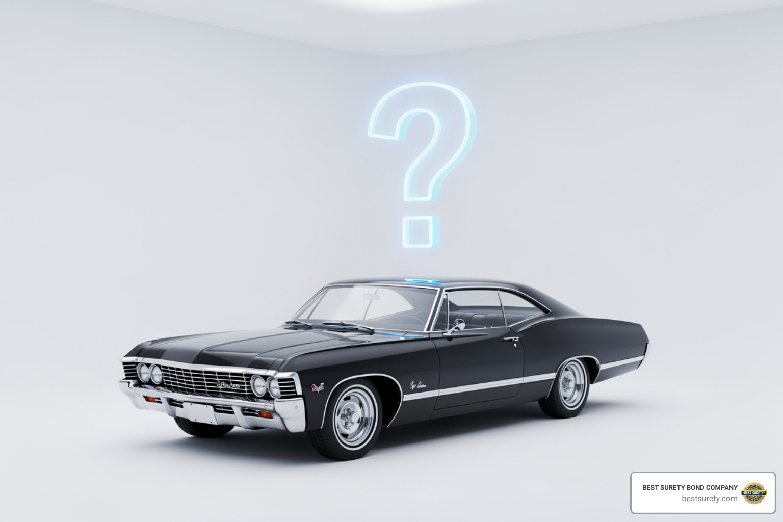 Car with question mark over title - Get bonded Texas