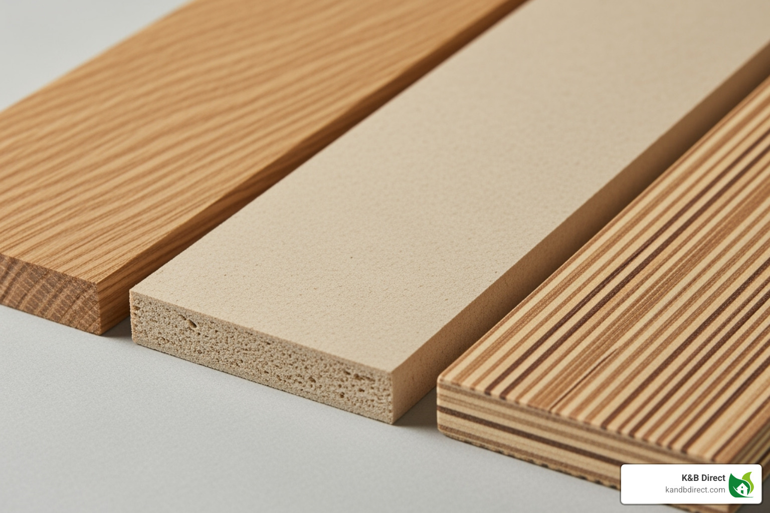 different cabinet materials like solid wood, MDF, and plywood - Kitchen cabinets