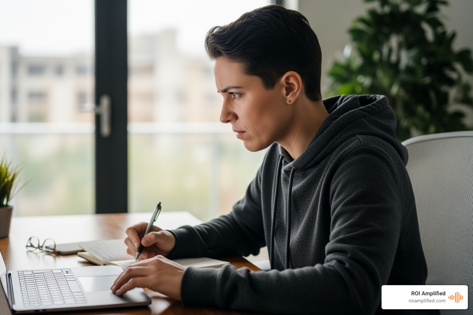 person analyzing data on a laptop - Online presence optimization