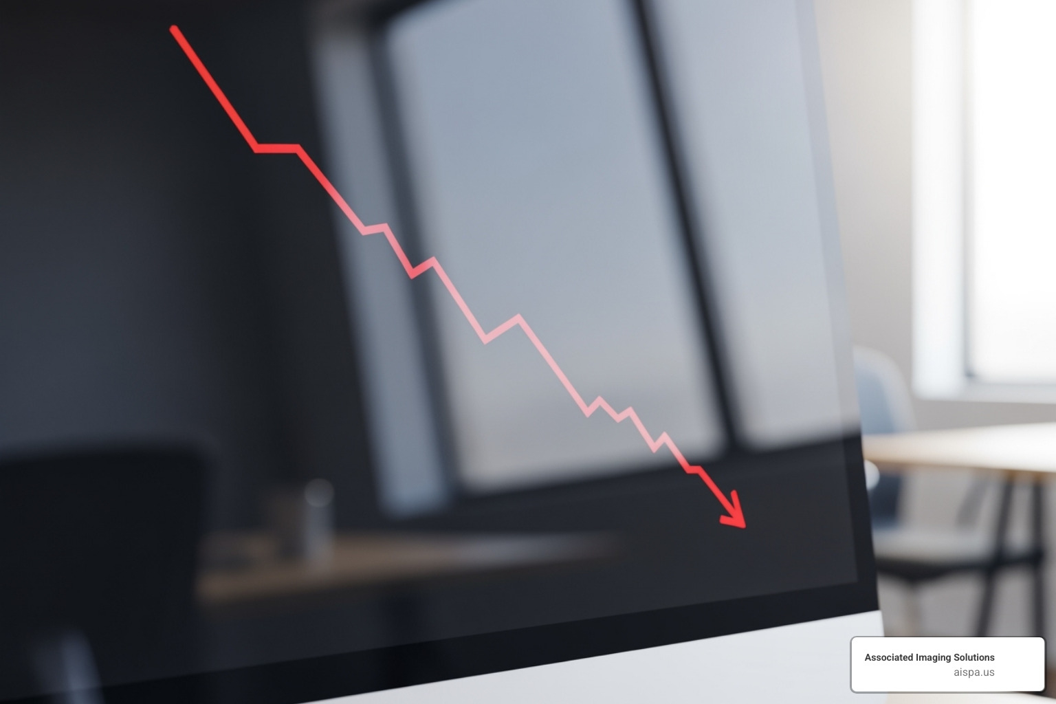 Chart illustrating declining print costs with Sharp print management software