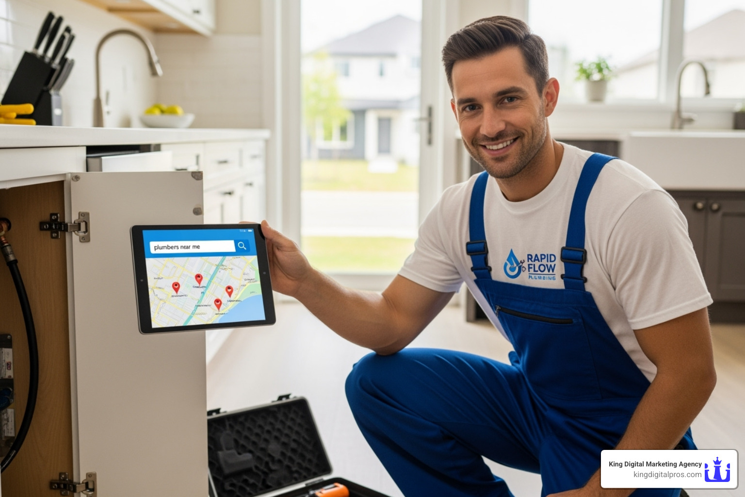 Well-optimized Google Business Profile for a plumber on a smartphone - Local SEO for plumbers