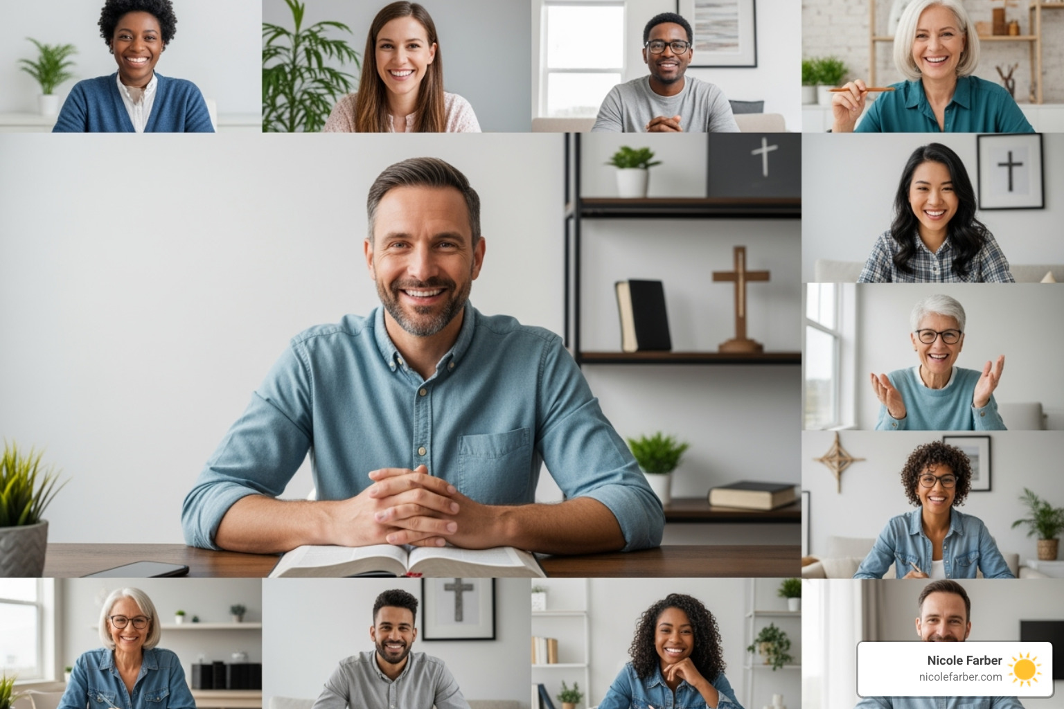 Diverse group in online Christian coaching workshop - christian coaching certification Diverse group in online Christian coaching workshop - christian coaching certification