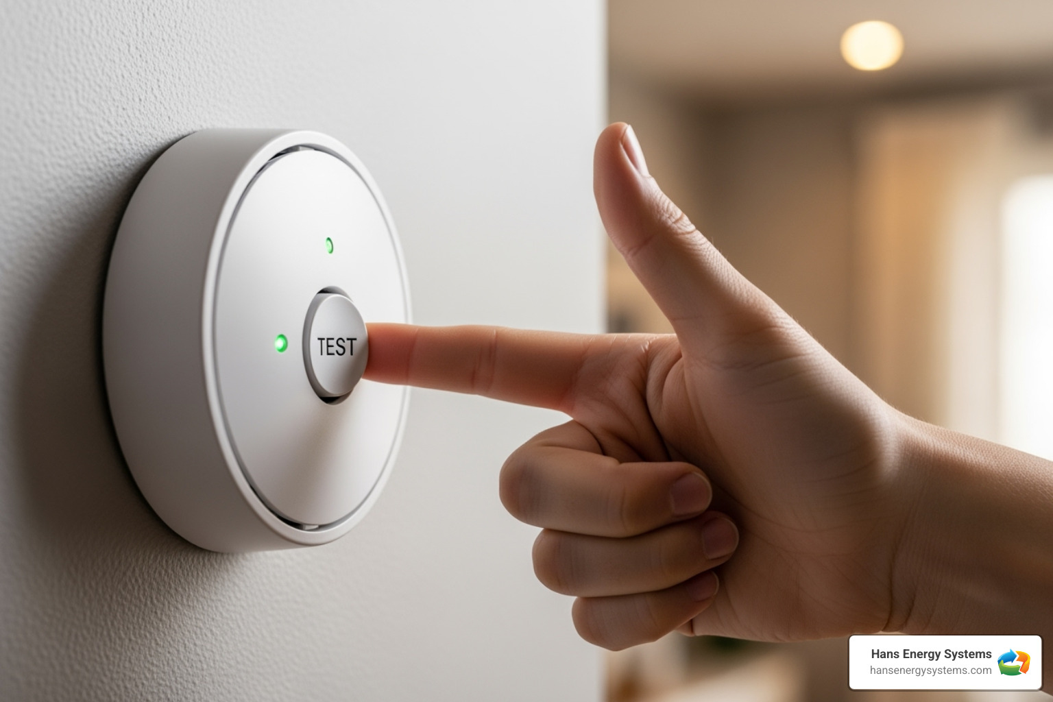 Person testing a CO alarm - Carbon monoxide leak