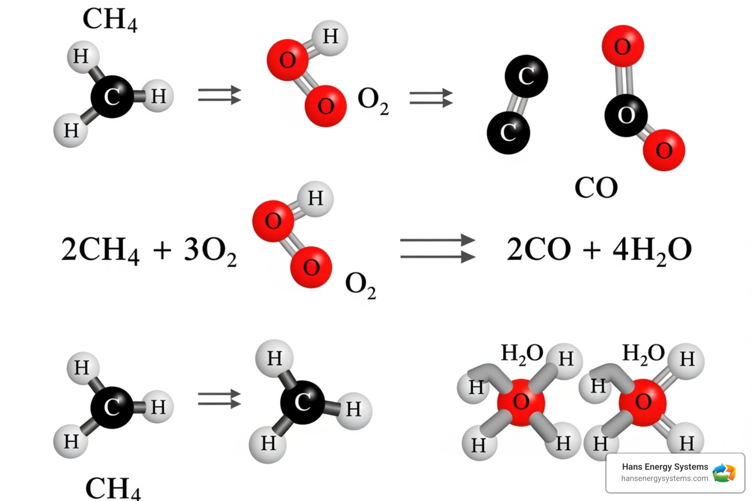 Diagram showing incomplete combustion producing CO - Carbon monoxide leak
