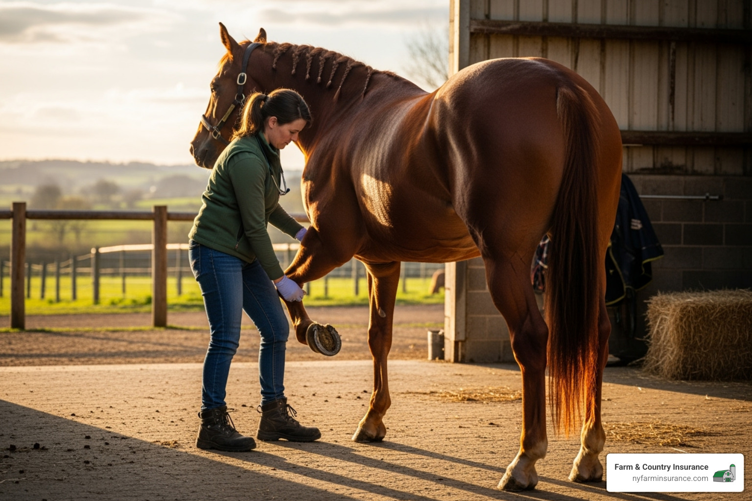 Veterinarian examining horse - equi insurance