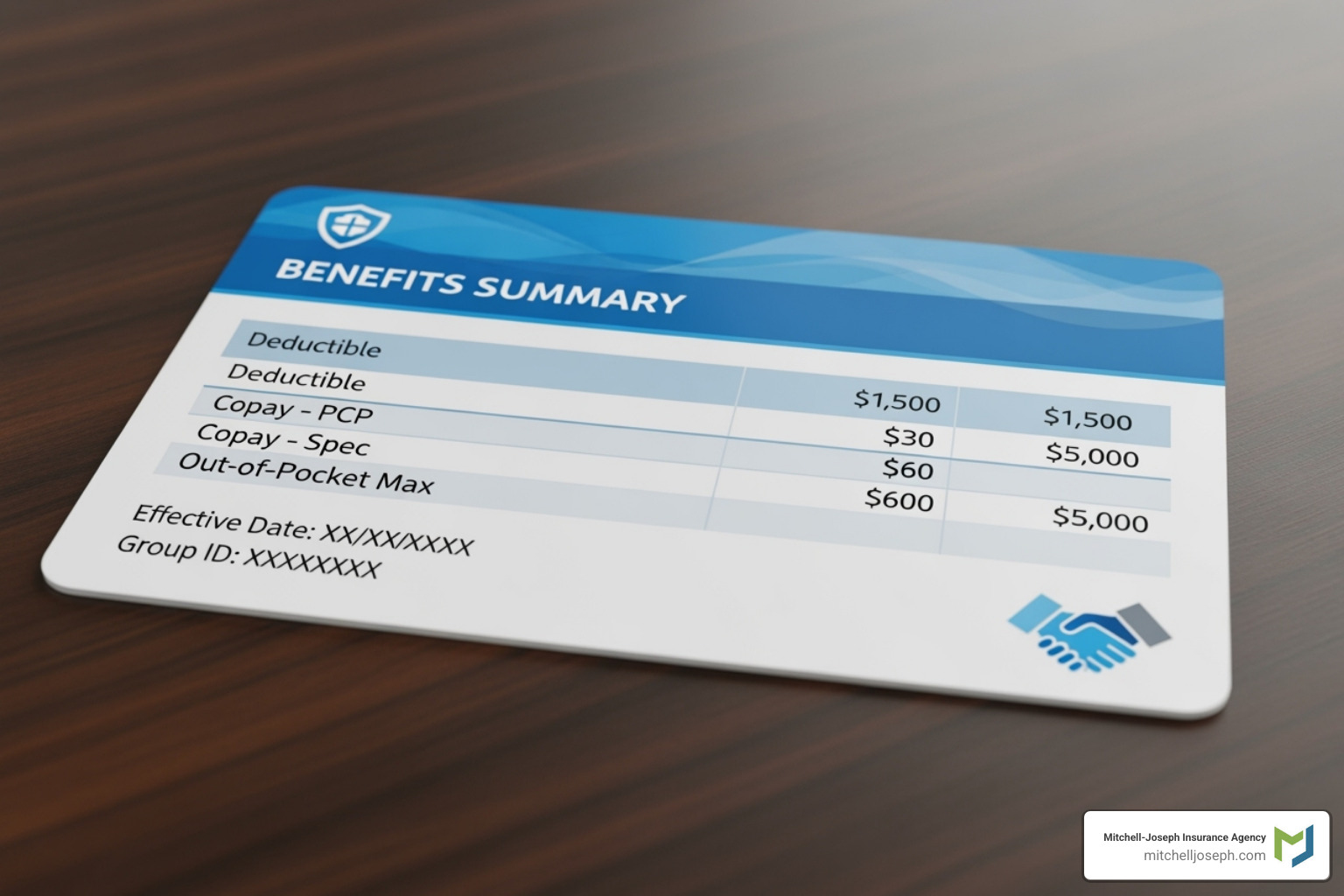 a sample health insurance benefits summary card - restaurant employee insurance a sample health insurance benefits summary card - restaurant employee insurance