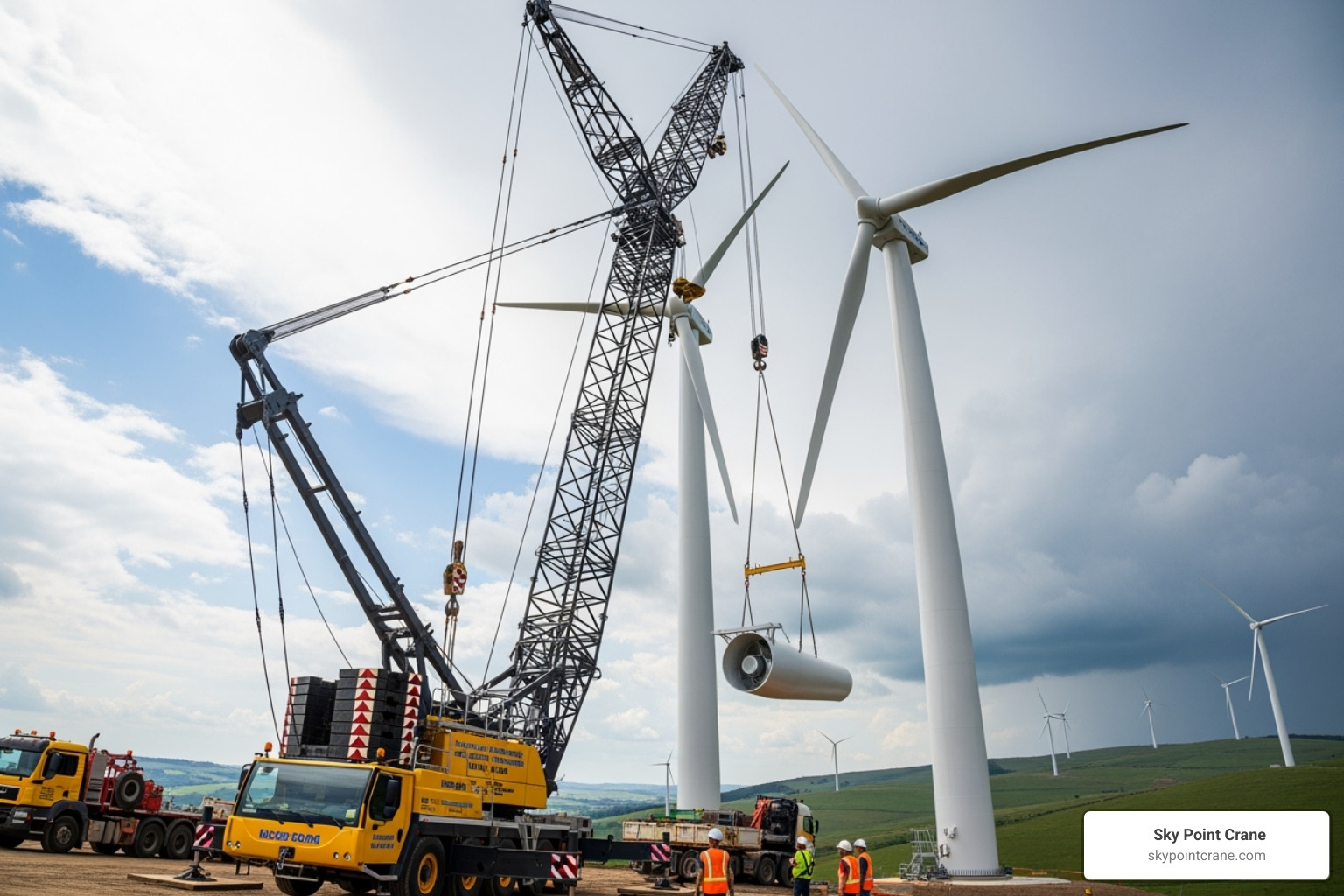 lattice boom truck crane erecting wind turbine - lattice boom truck crane