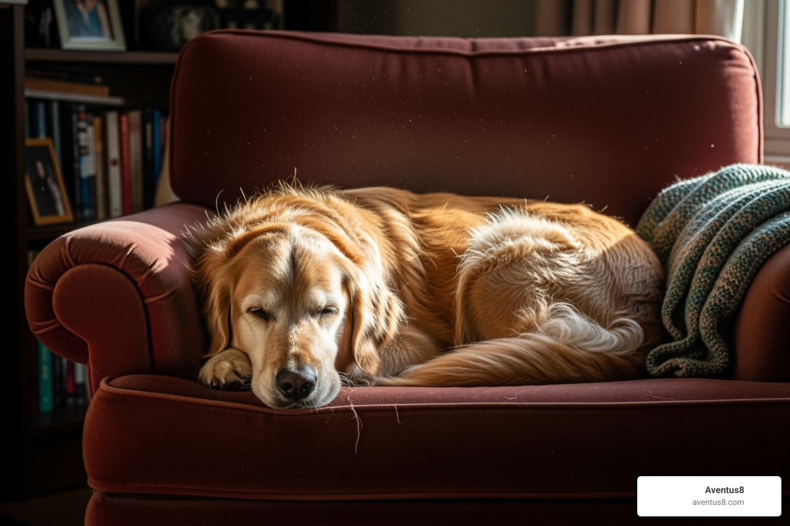 older dog comfortably resting - buy cbd treats for pets