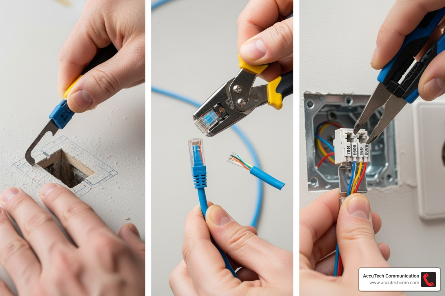 Key steps in ethernet port installation visually laid out - installing an ethernet port