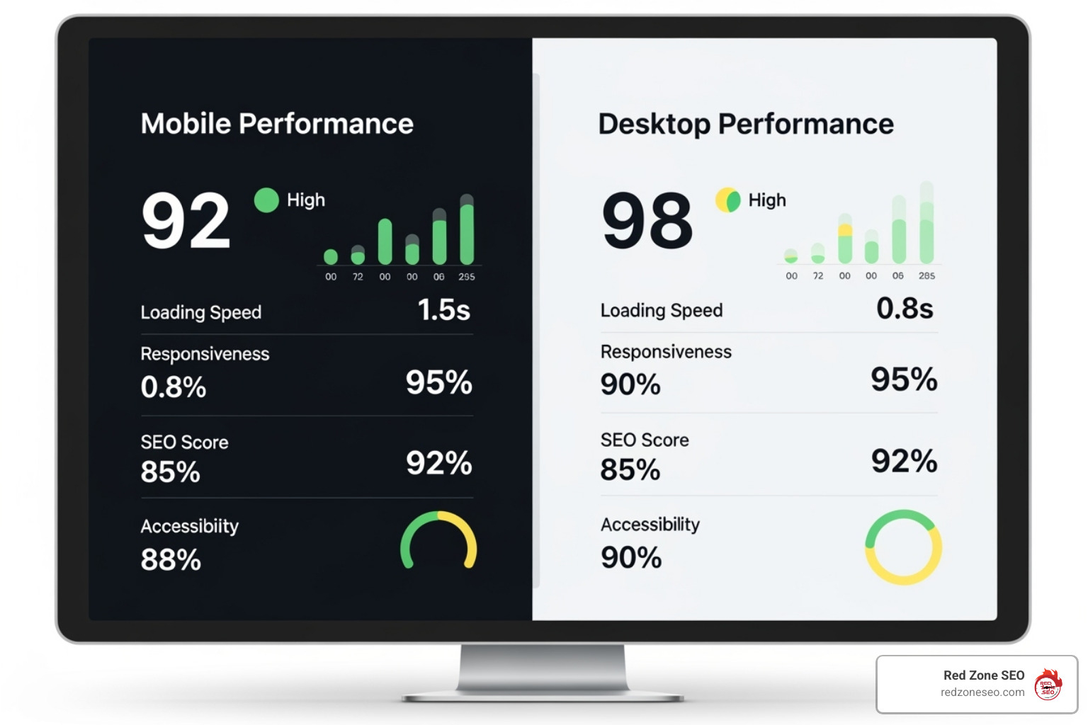 Google PageSpeed Insights report with scores for mobile and desktop - ecommerce technical seo audit