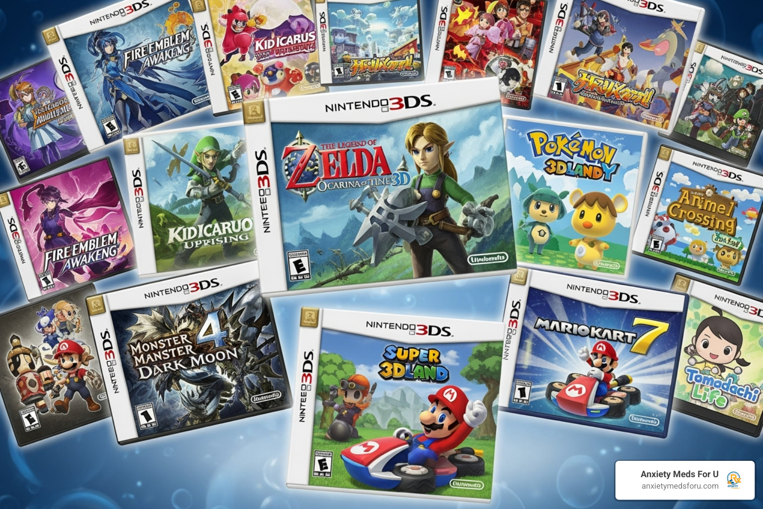 Collage of popular Nintendo 3DS games - citra