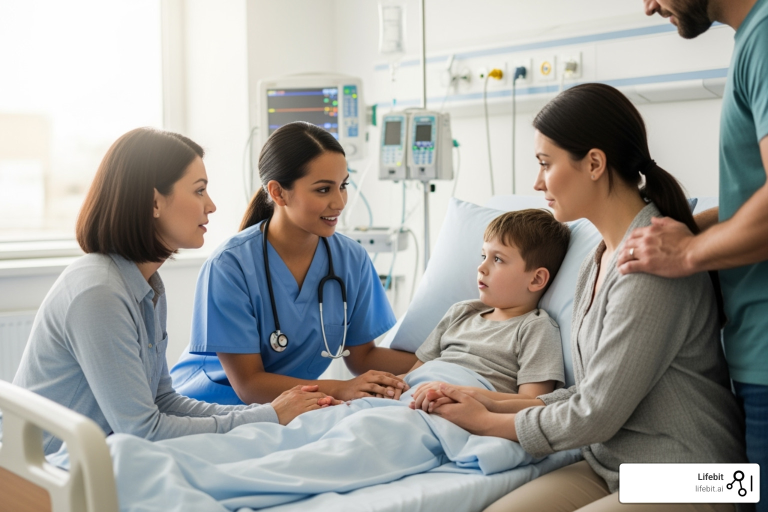 nurse assisting a patient family - iwk health centre