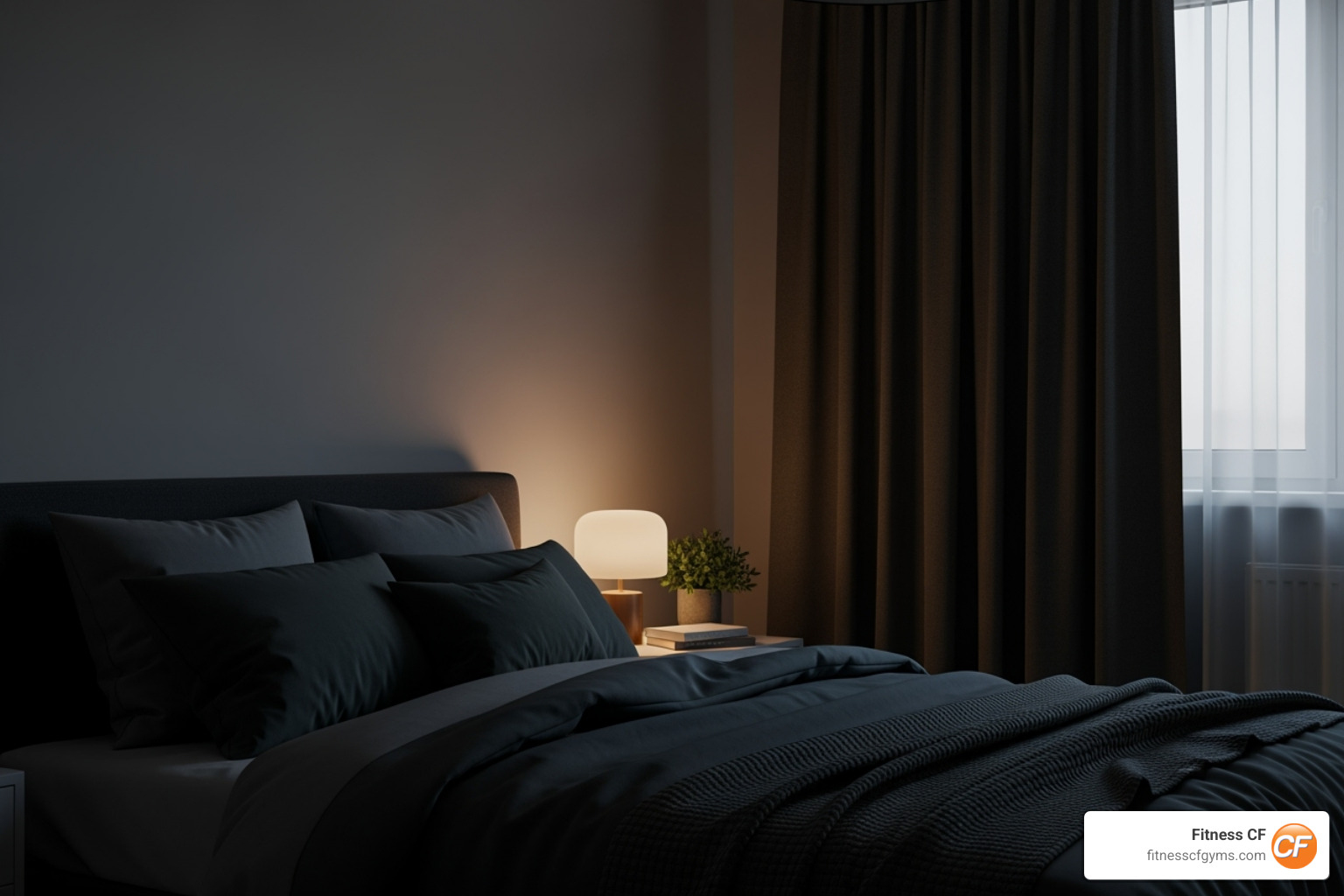 calm and dark bedroom - good things for muscle recovery