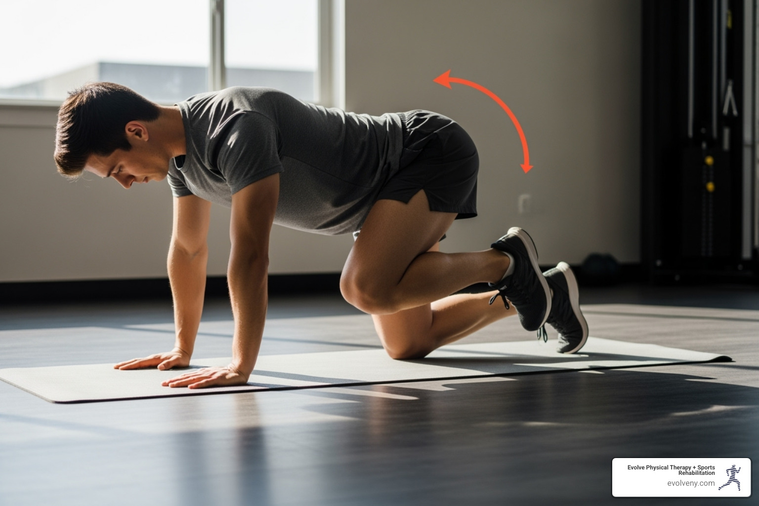 person performing hip CAR - hip mobility movements