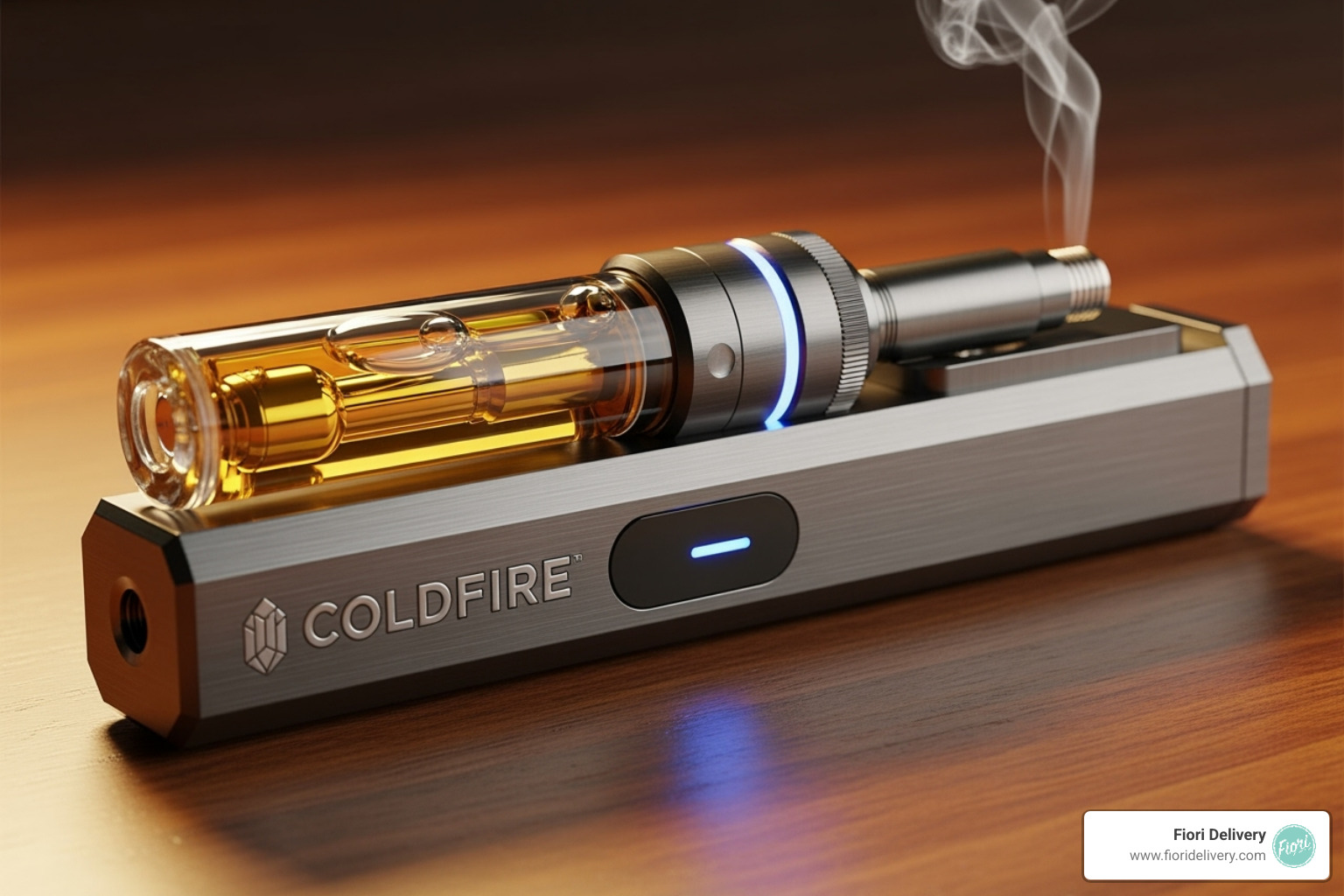 A premium vape pen with a Coldfire cart attached, ready for a flavorful session - coldfire extracts strains