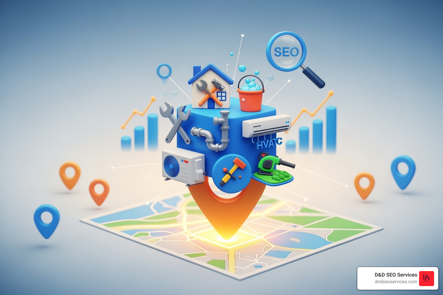 Image of a marketing dashboard showing key metrics like phone calls, website traffic, and keyword rankings - local seo services for home services Image of a marketing dashboard showing key metrics like phone calls, website traffic, and keyword rankings - local seo services for home services