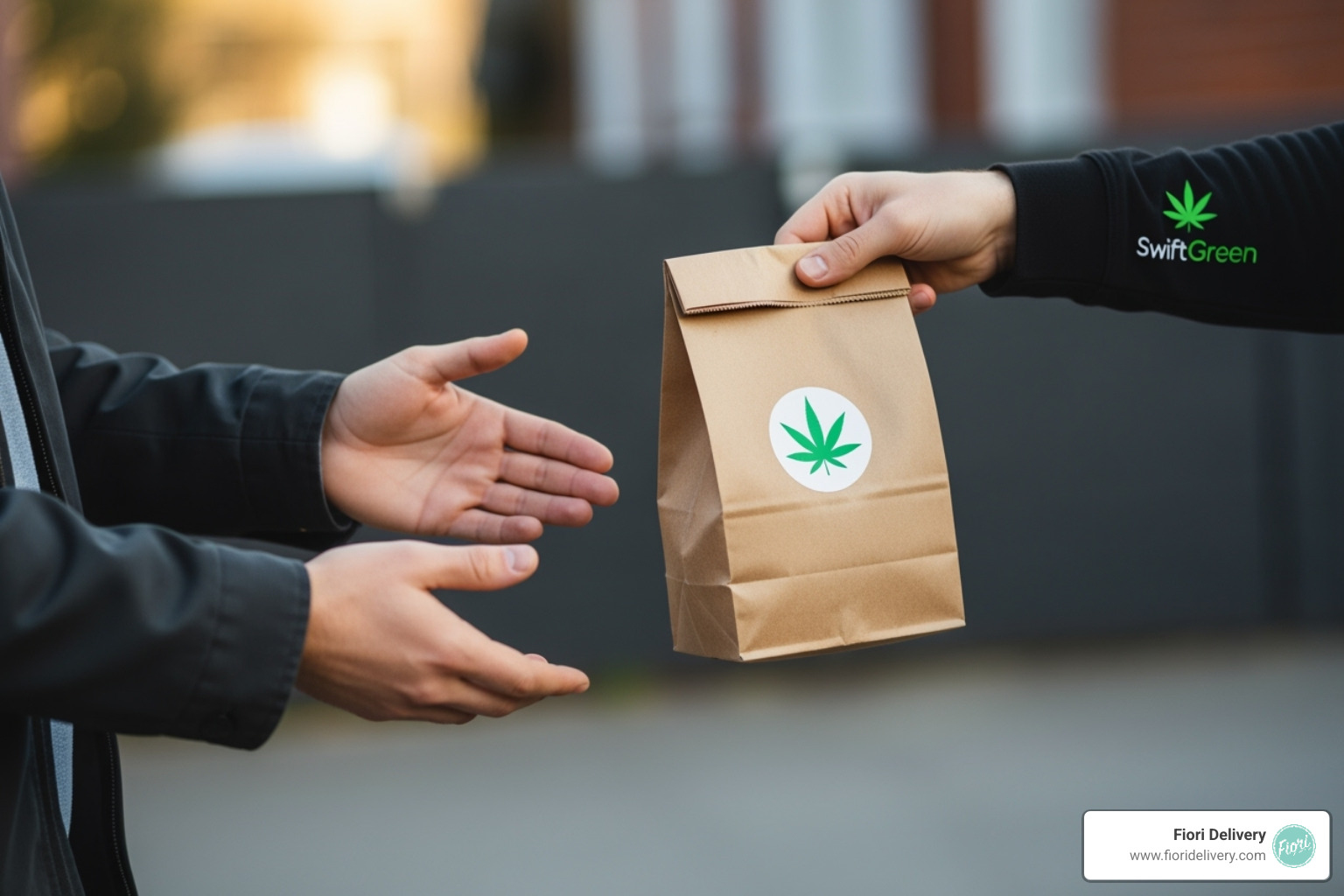 smartphone screen showing Fiori Delivery's app or website menu - weed delivery service