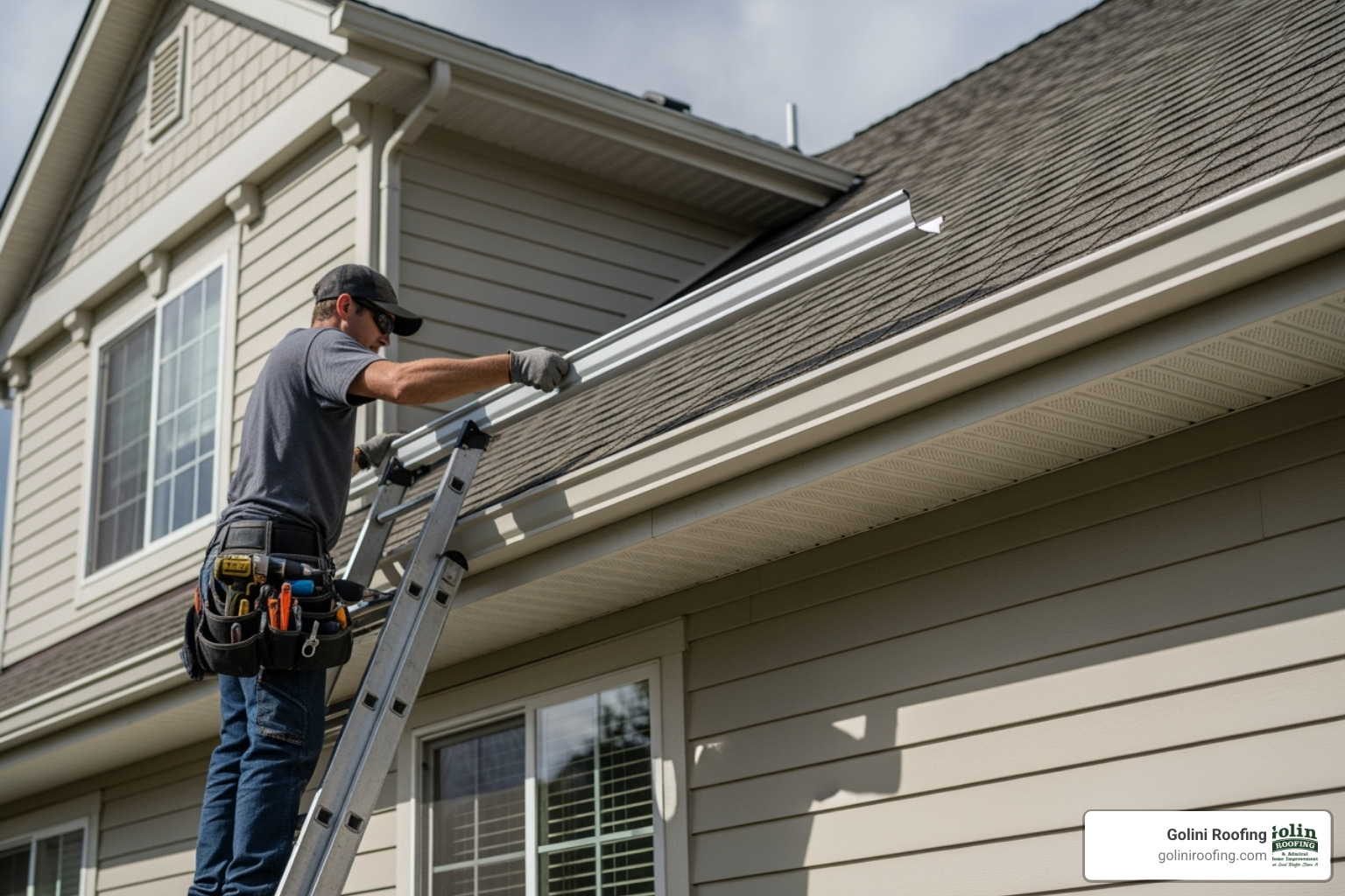 seamless aluminum gutters being installed - cost to install gutters seamless aluminum gutters being installed - cost to install gutters
