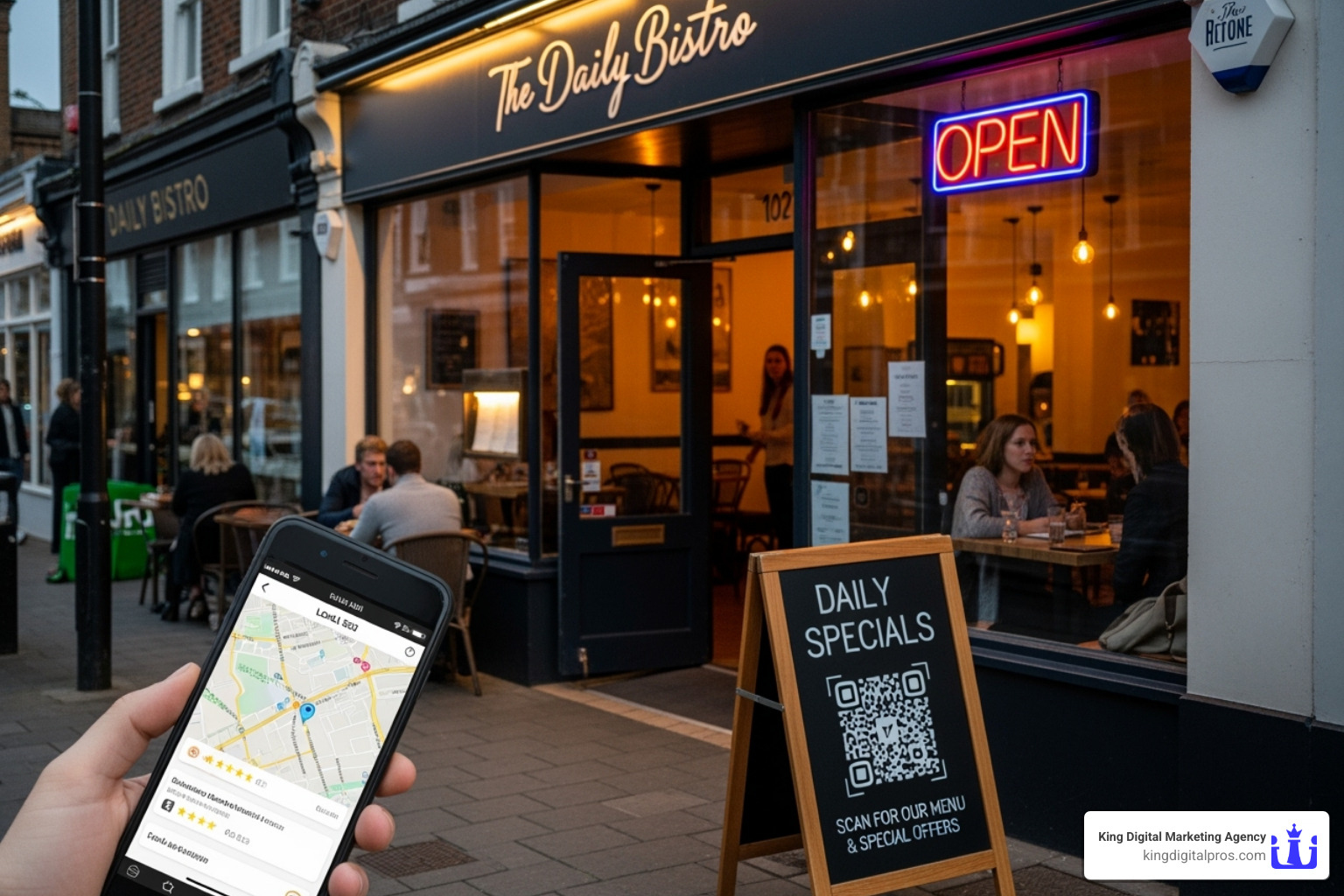 image of a mobile-friendly restaurant website with a clear "Order Now" button - Local SEO for restaurants