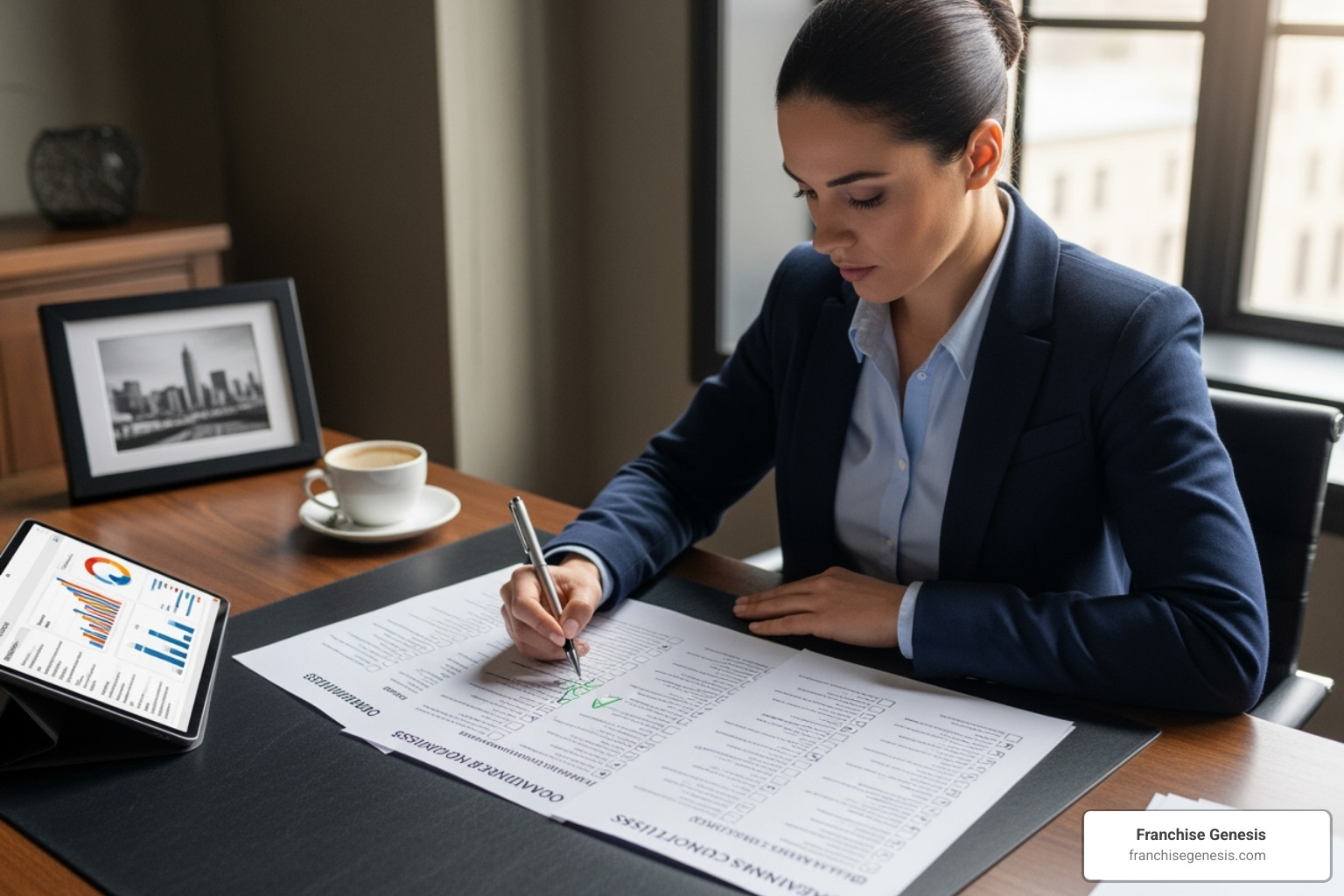 A business owner reviewing a readiness checklist - Small business franchise