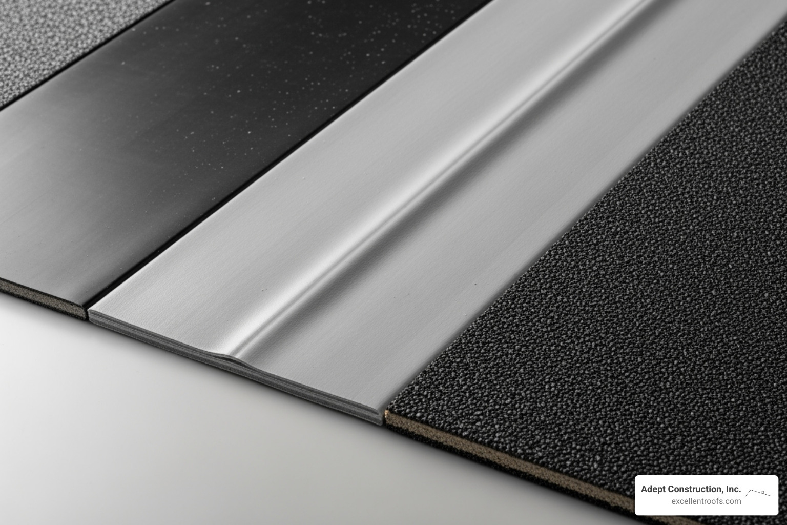 different flat roofing material samples - flat roof repair in naperville