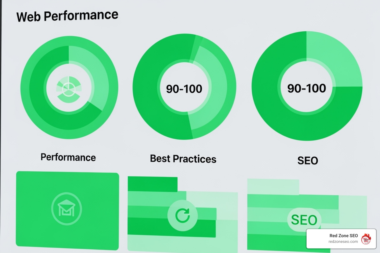 A PageSpeed Insights report showing excellent scores for performance, accessibility, best practices, and SEO - how to improve technical seo