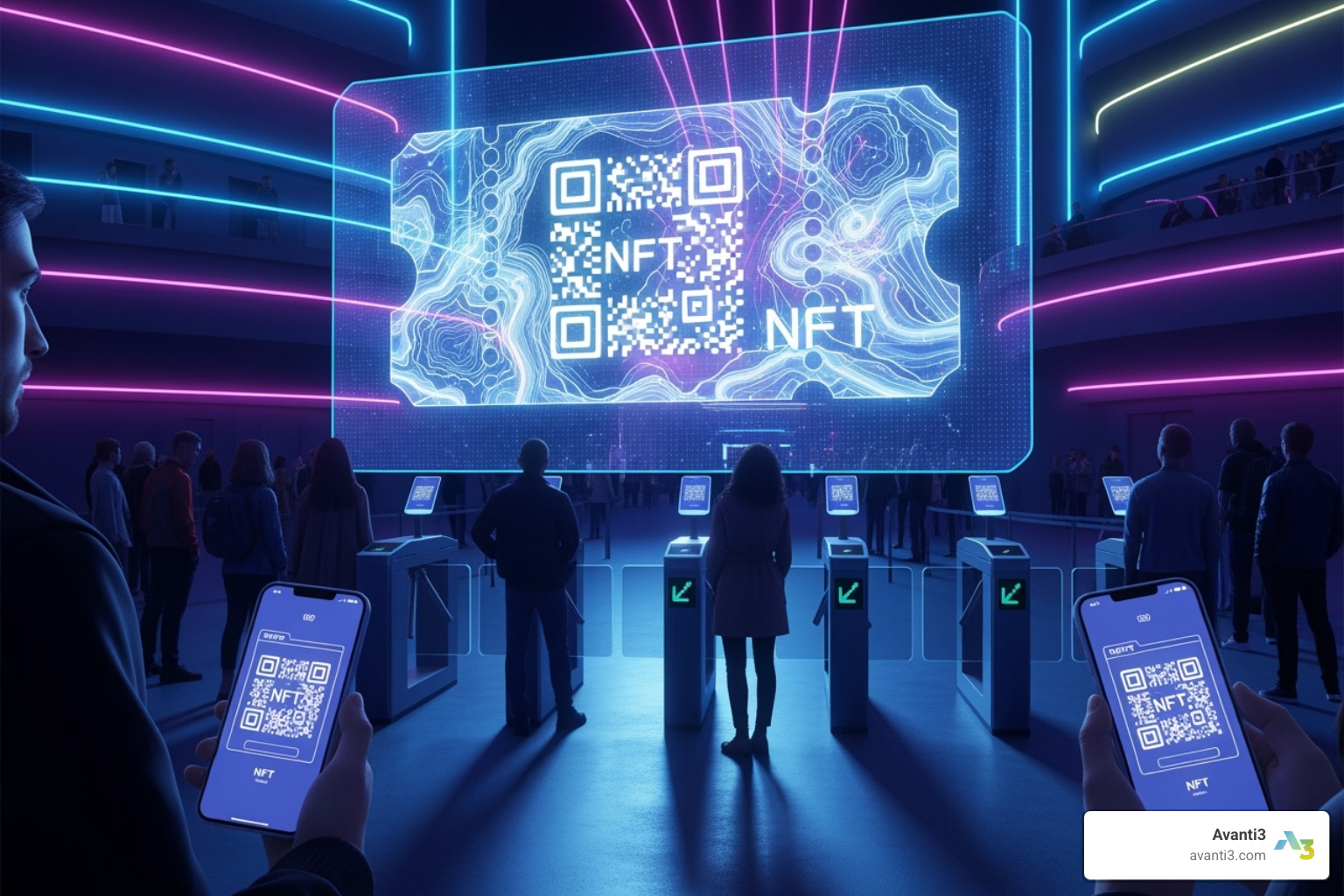dashboard interface for an NFT ticketing platform showing analytics and customization options - NFT ticketing platforms