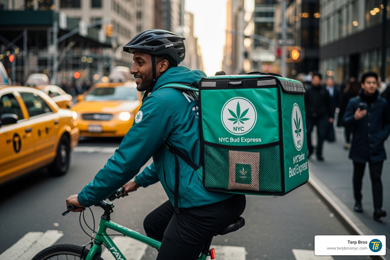 various New York-compliant cannabis products, including packaged flower, edibles, and a vape pen - best weed delivery nyc