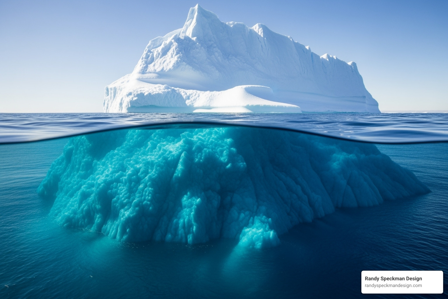 iceberg showing design cost and hidden costs - affordable web design pricing