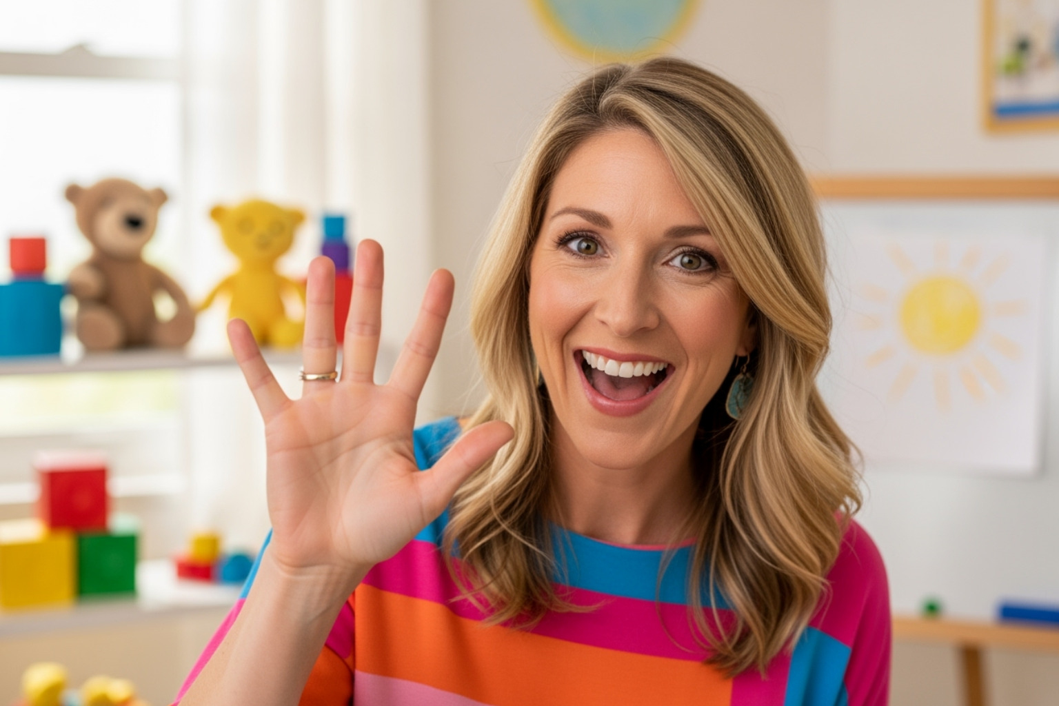 Ms. Rachel smiling and waving to the camera -  ms rachel net worth