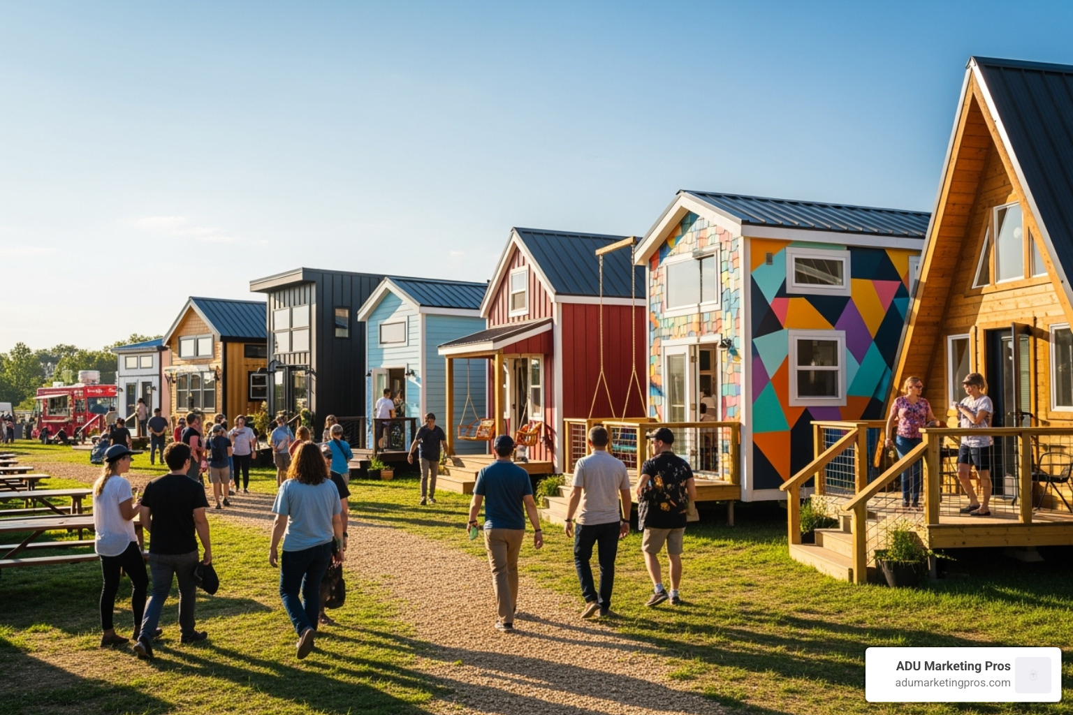 diverse lineup of tiny homes - tiny house events in southern california