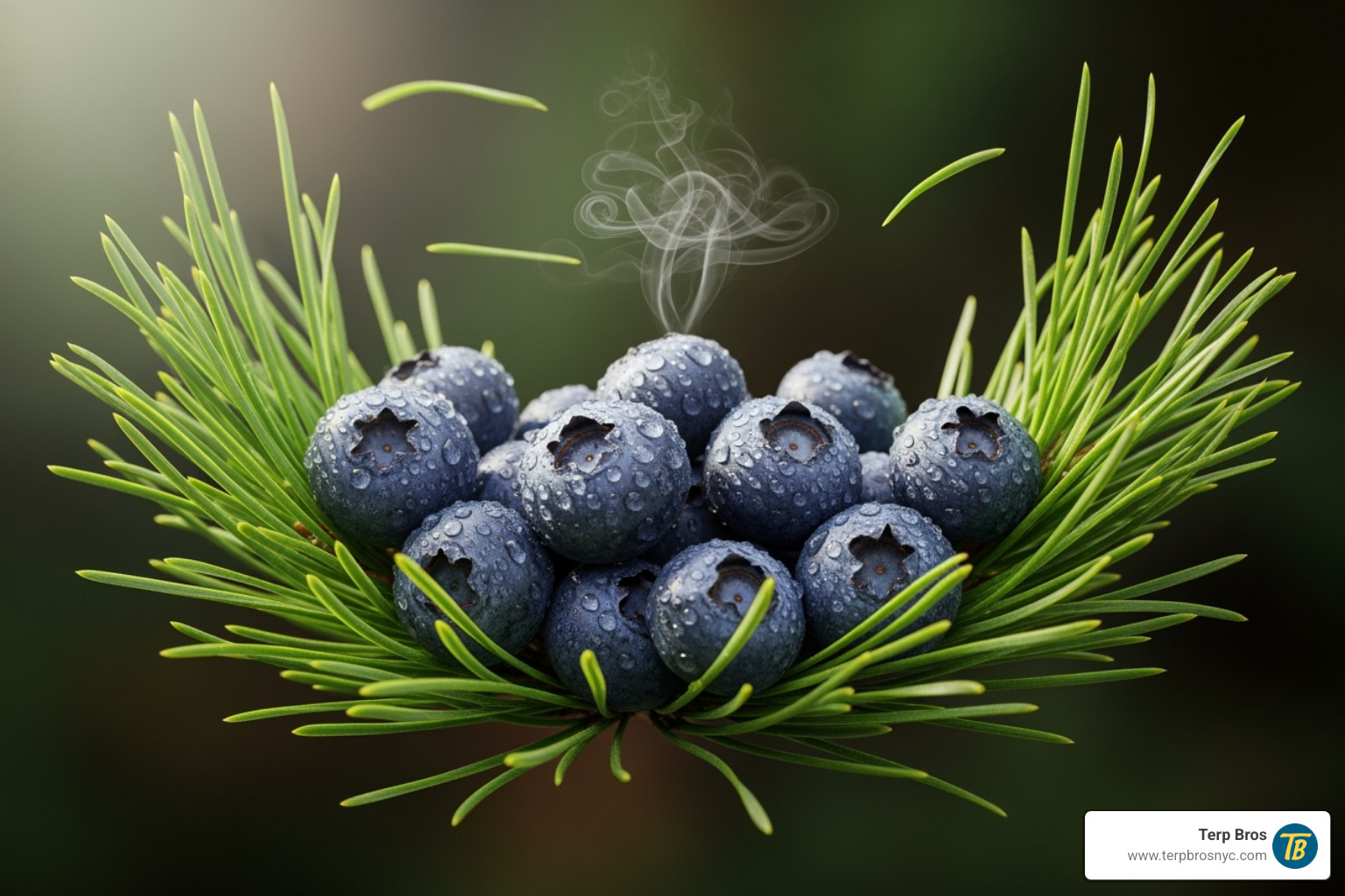 Blueberries and pine needles illustrating Skywalker strain's flavor and aroma - skywalker strain indica or sativa