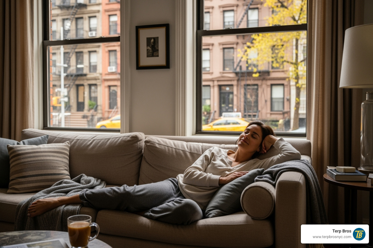 Person relaxing on couch after consuming Skywalker strain in New York - skywalker strain indica or sativa